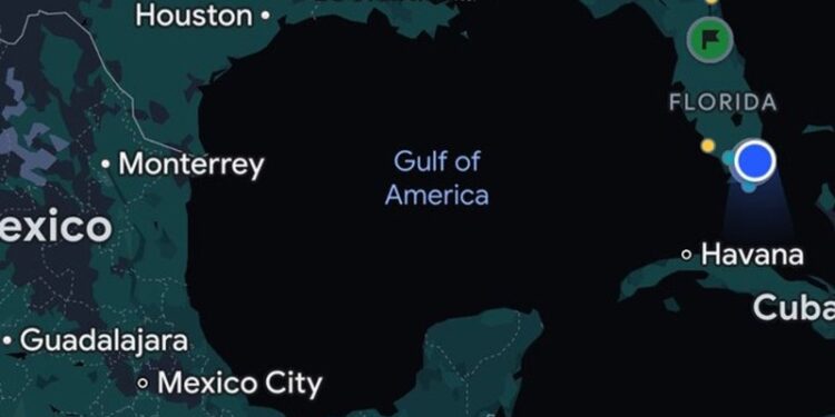 Google Maps cambia el nombre del Golfo de México por Golfo de América a pedido de Trump