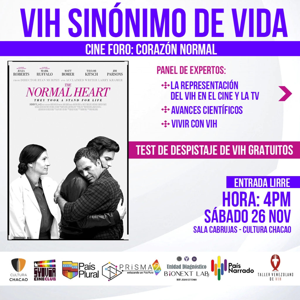 En el marco del día mundial del VIH y sida traemos para ustedes: VIH SINÓNIMO DE VIDA, un cine foro de la película "Corazón normal (2014)