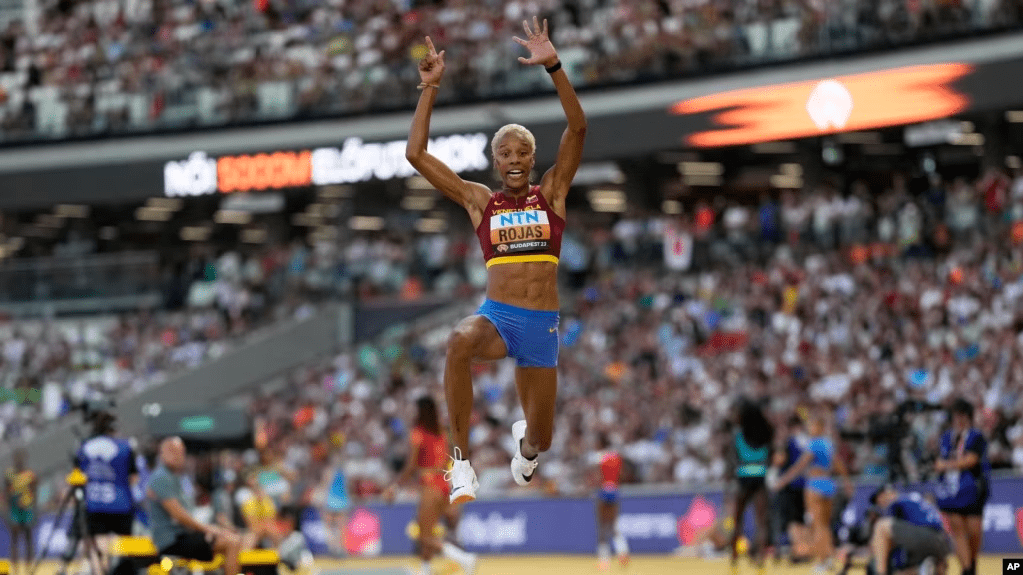 La atleta venezolana Yulimar Rojas durante el Mundial de Atletismo en Budapest.