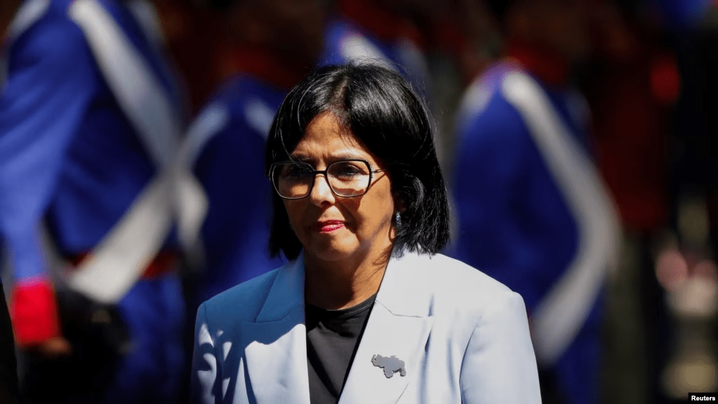 La vicepresidenta venezolana Delcy Rodríguez participa en un acto oficial en Caracas, el 9 de enero de 2024.